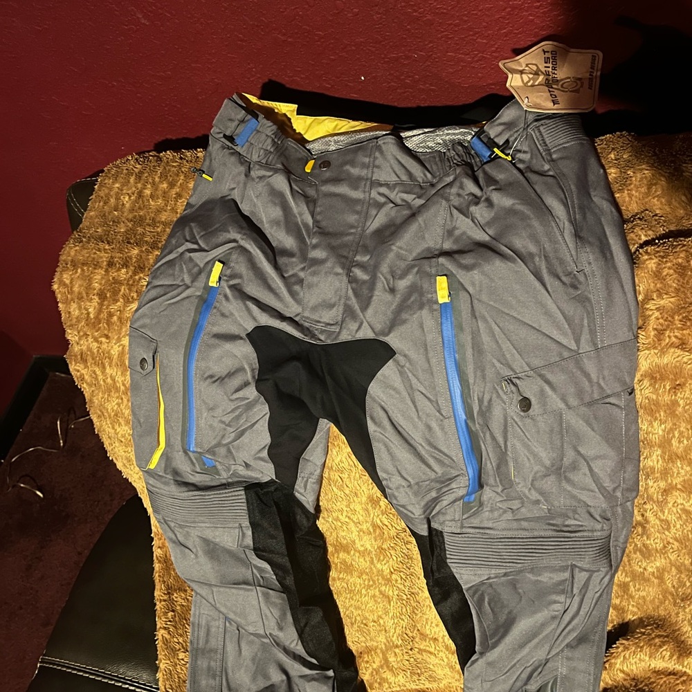 MOTORFIST RANGER PANT Gray Pants with Blue and Yellow Accents